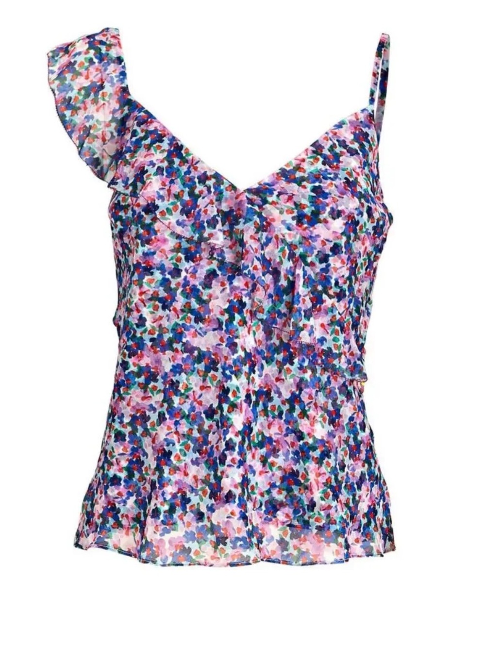 Veronica Beard 100% Silk Ruffle Floral Top NWOT